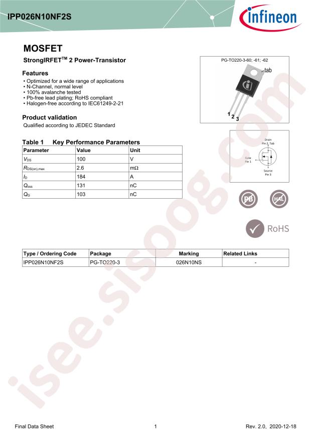IPP026N10NF2SAKMA1