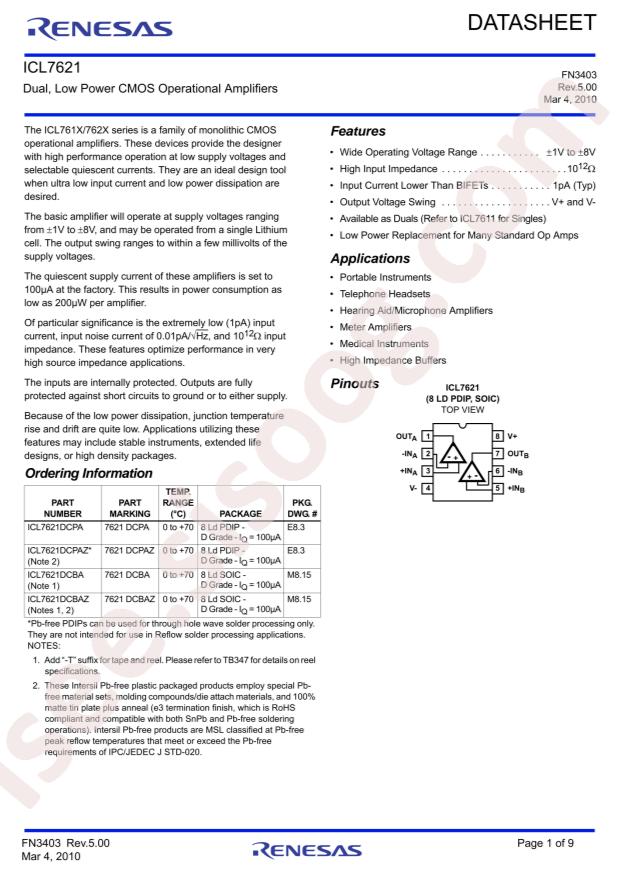 ICL7621DCPAZ