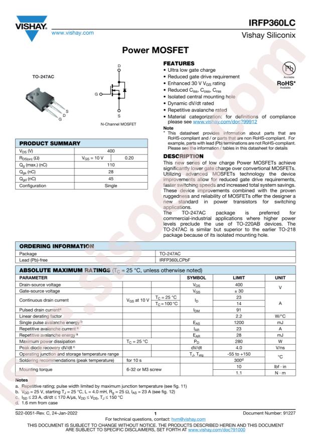 IRFP360LCPBF