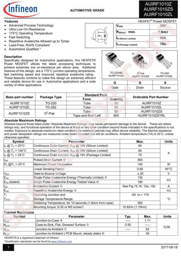 AUIRF1010ZSTRL