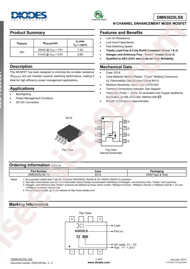 DMN3025LSS-13