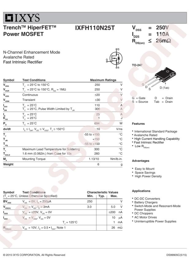 IXFH110N25T