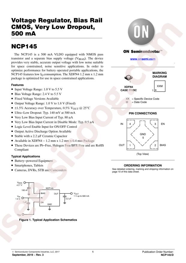 NCP145AMX105TCG