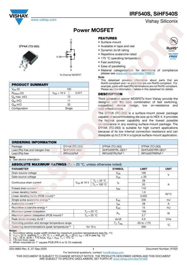IRF540SPBF