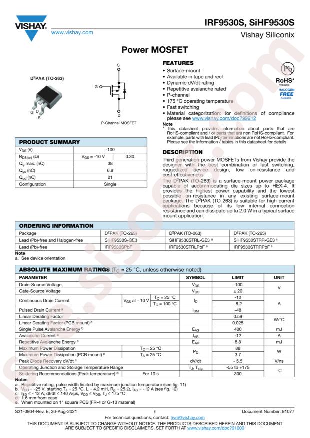 IRF9530STRLPBF