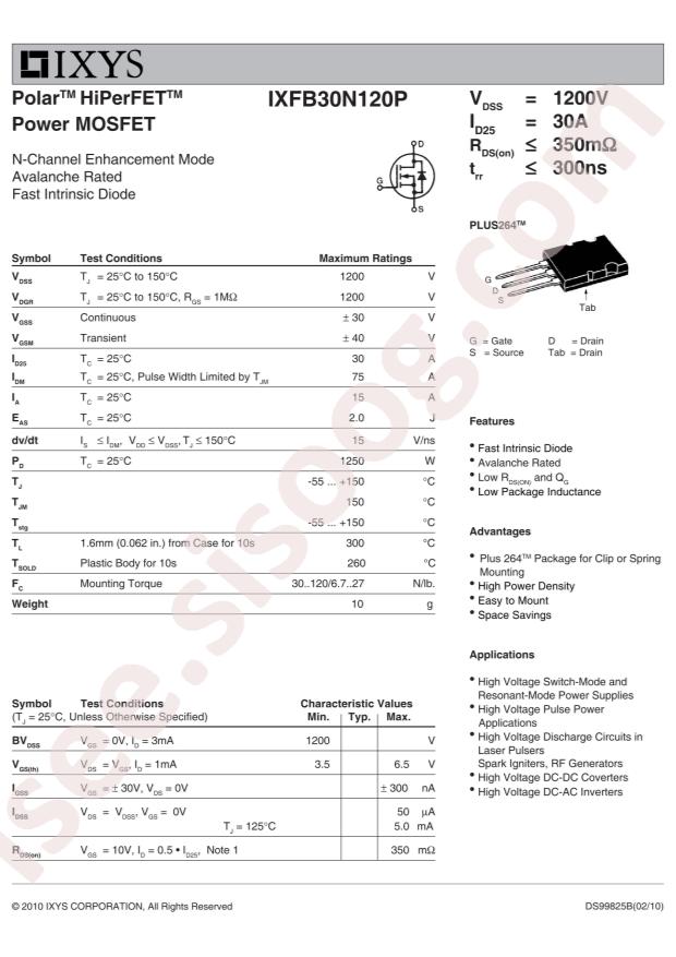 IXFB30N120P