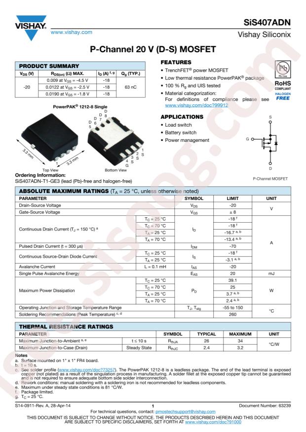 SIS407ADN-T1-GE3
