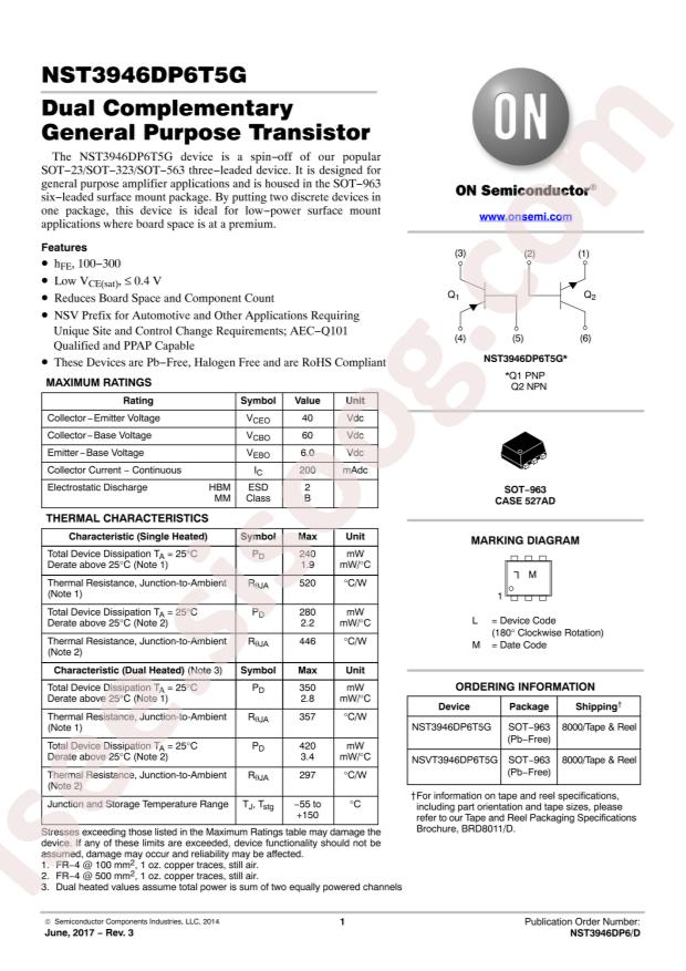 NST3946DP6T5G