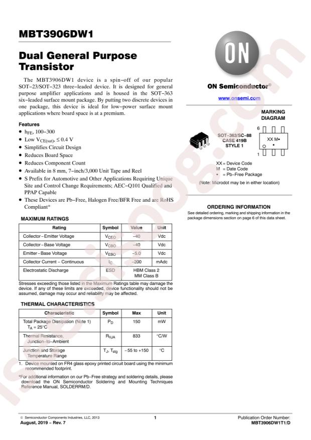 SMBT3906DW1T1G