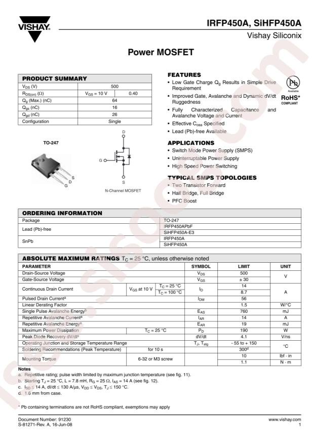 IRFP450APBF