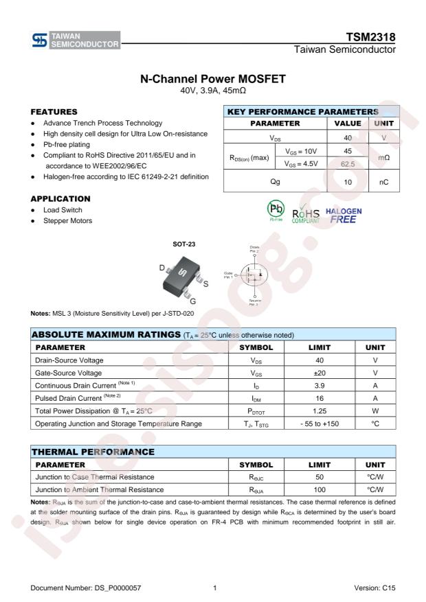 TSM2318CX RFG