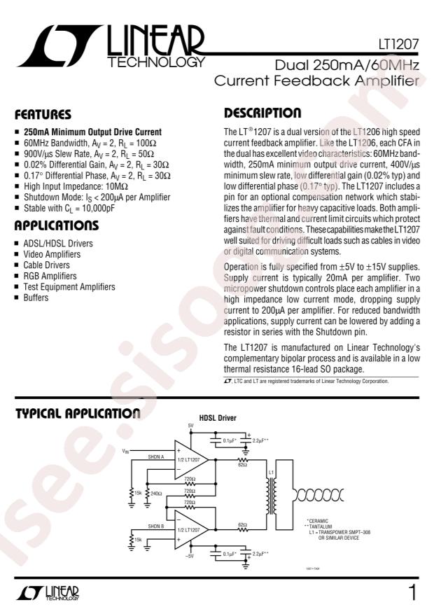 LT1207CS#PBF