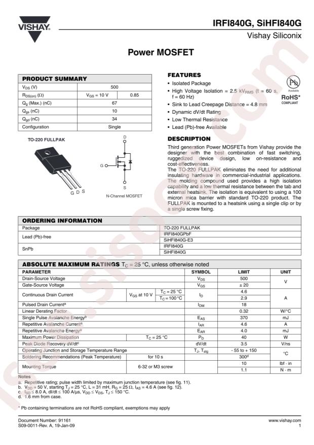 IRFI840GPBF