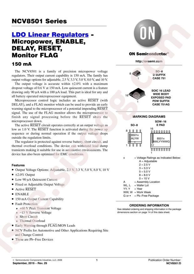 NCV8501D50R2G