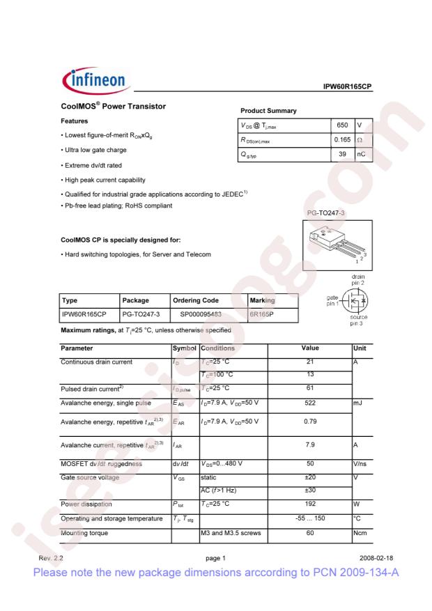 IPW60R165CP