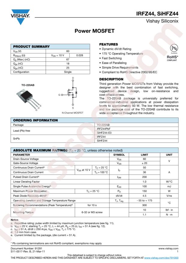 IRFZ44PBF