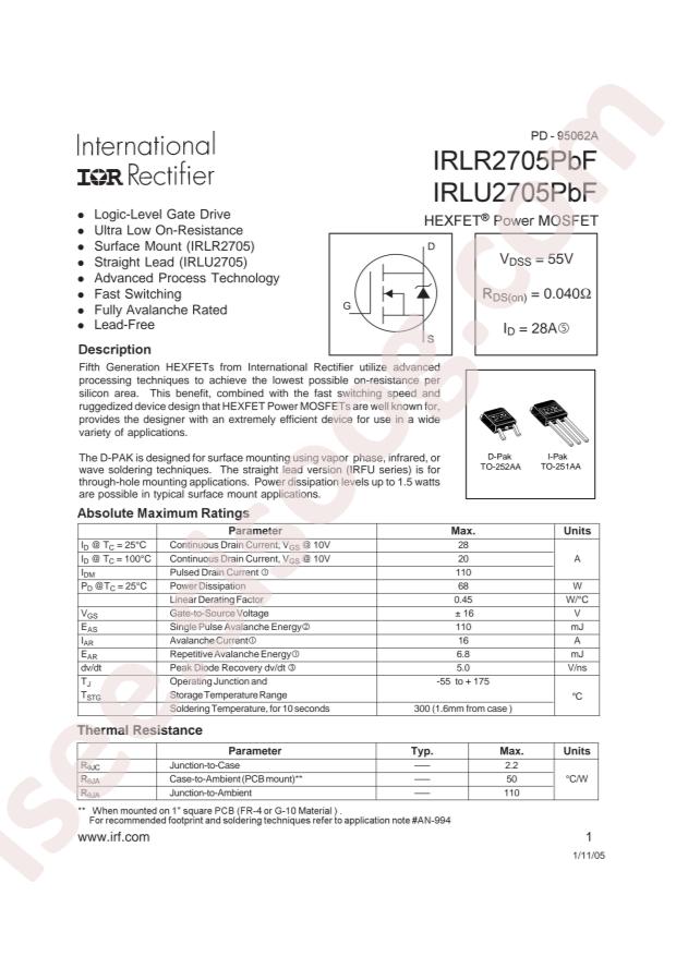 IRLR2705TRPBF