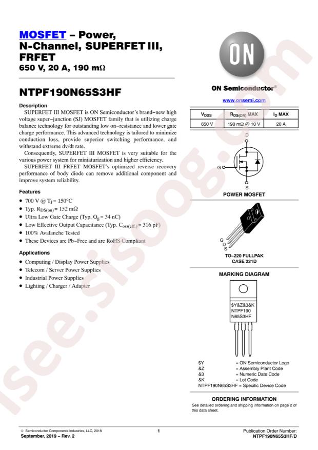 NTPF190N65S3HF