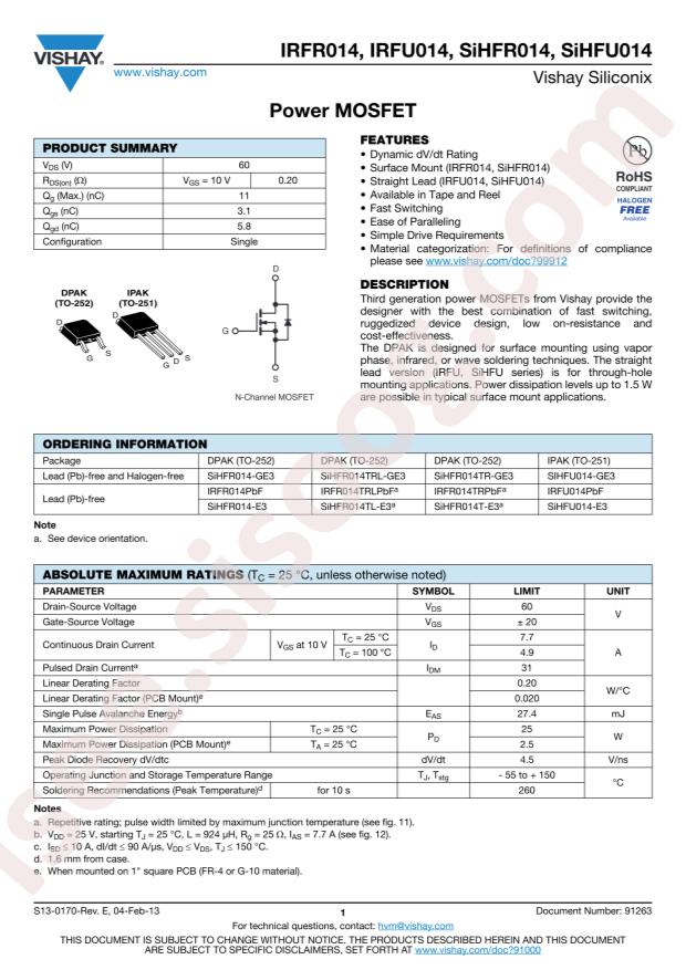IRFU014PBF