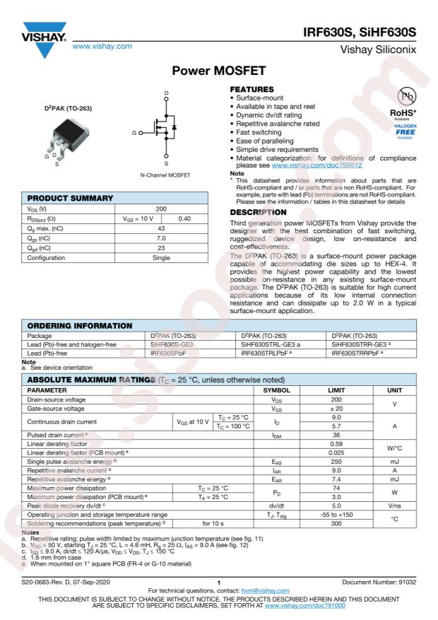 IRF630STRLPBF