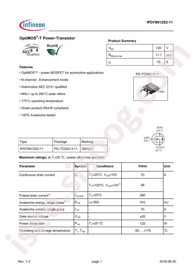 IPD70N12S3-11