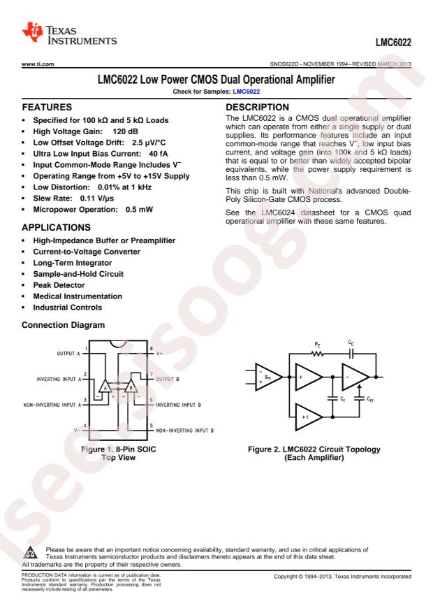 LMC6022IM/NOPB