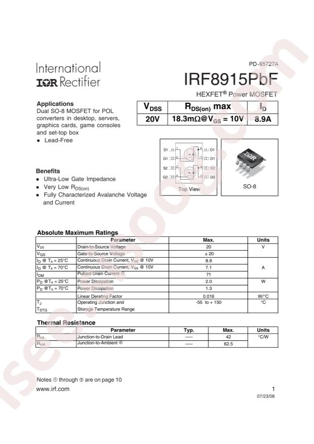 IRF8915TRPBF
