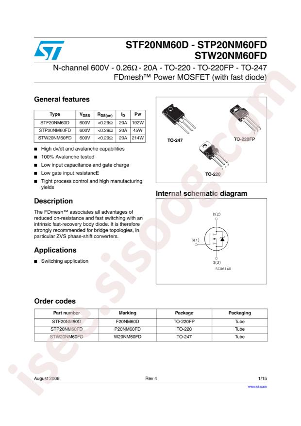 STW20NM60FD