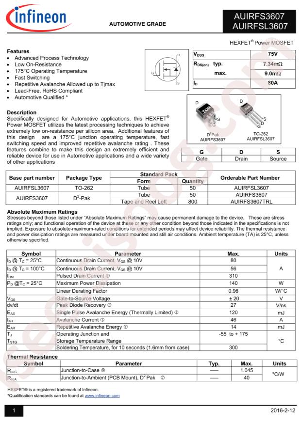 AUIRFS3607TRL