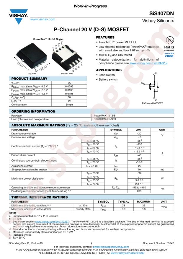 SIS407DN-T1-GE3