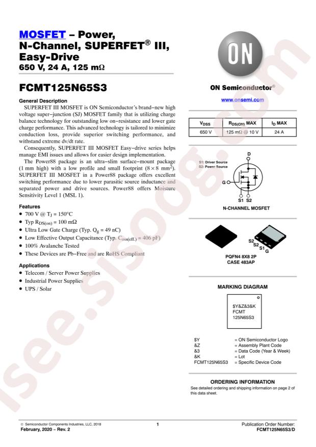 FCMT125N65S3