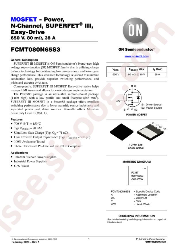 FCMT080N65S3