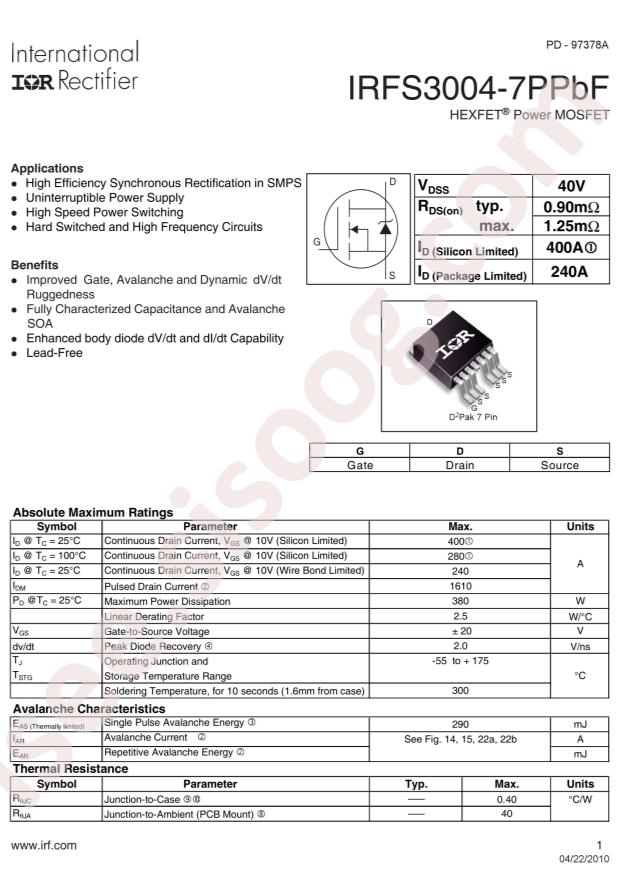 IRFS3004TRL7PP