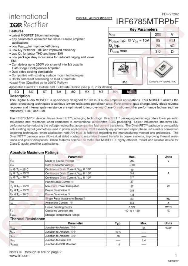 IRF6785MTRPBF