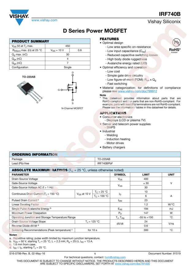 IRF740BPBF