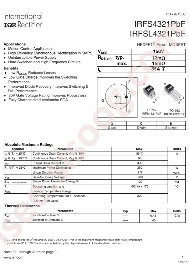IRFS4321TRLPBF
