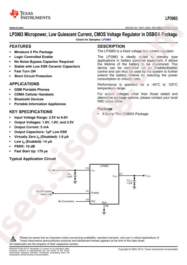 LP3983ITL-2.5/NOPB