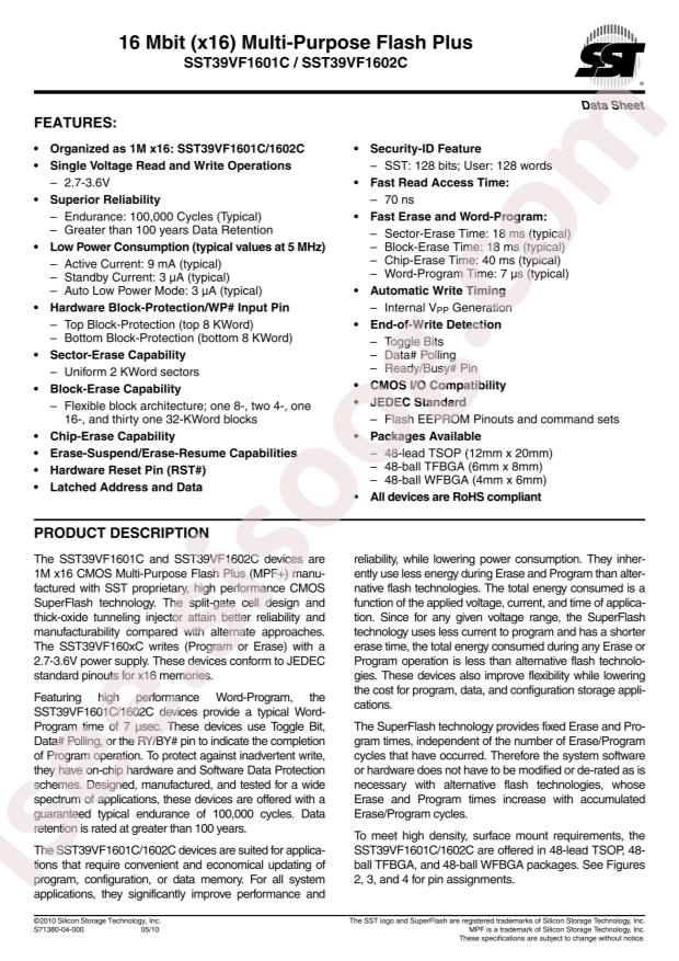 SST39VF1601C-70-4I-EKE