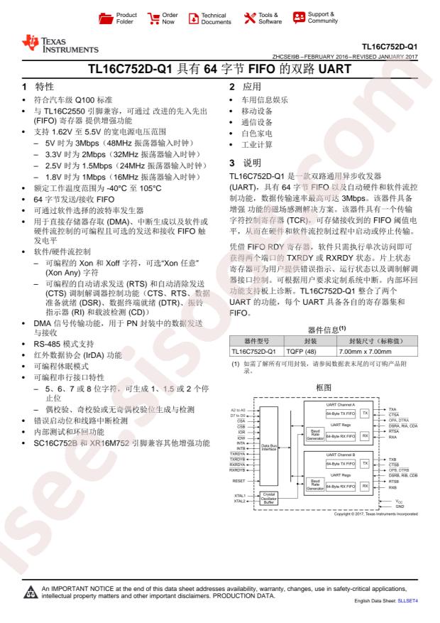 TL16C752DPFBRQ1