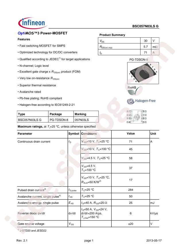 BSC057N03LS G