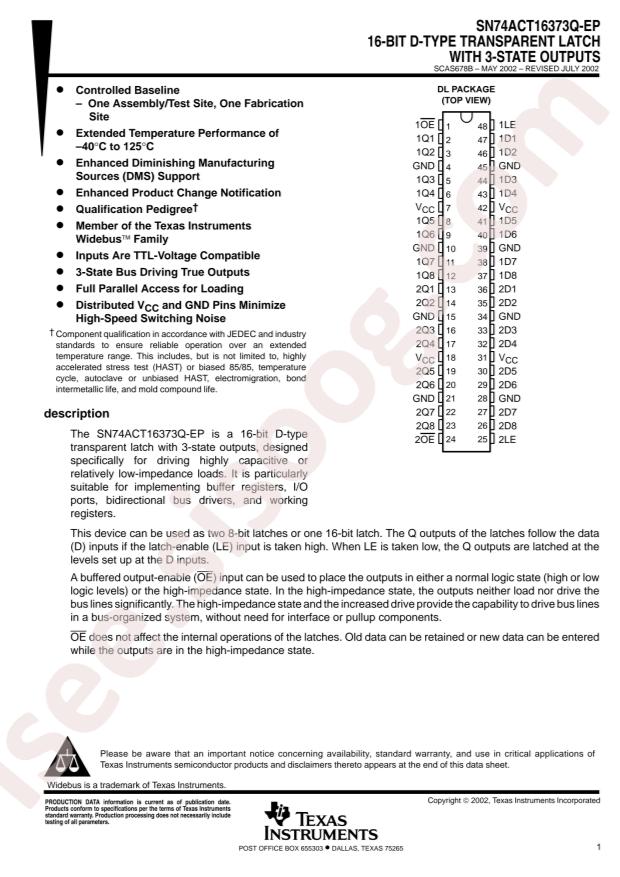 SN74ACT16373QDLREP