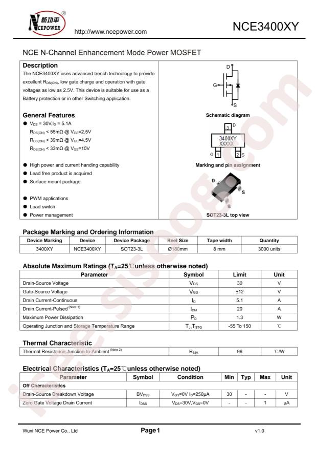 NCE3400XY