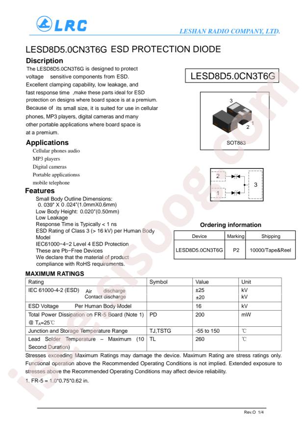 LESD8D5.0CN3T6G