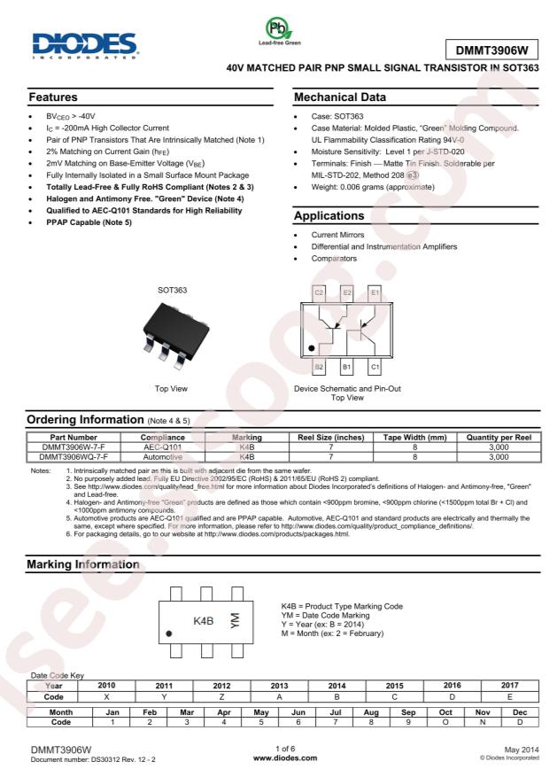 DMMT3906W-7-F