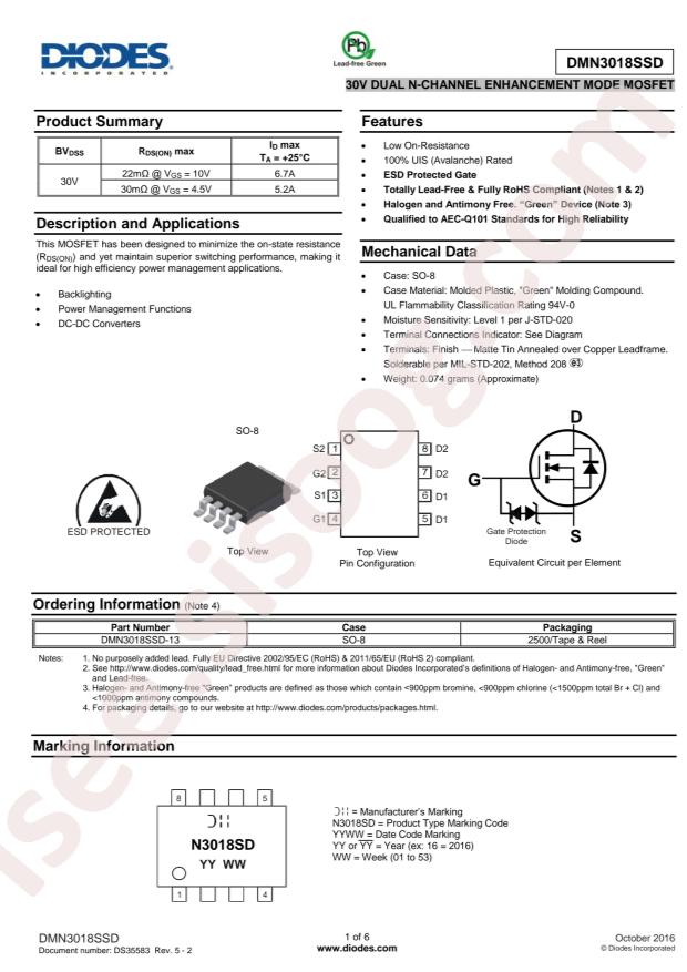 DMN3018SSD-13