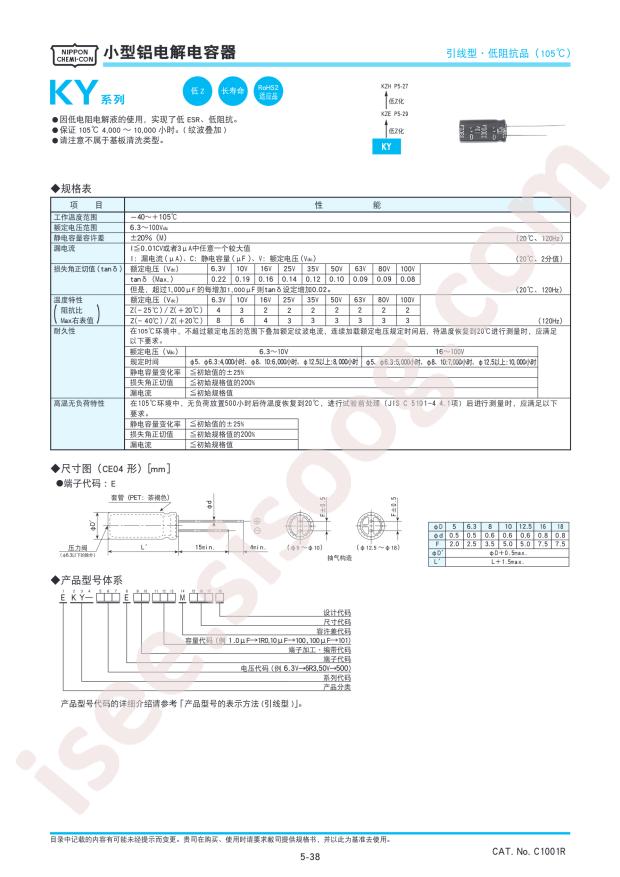 EKY-250ELL221MHB5D