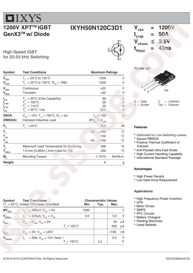 IXYH50N120C3D1
