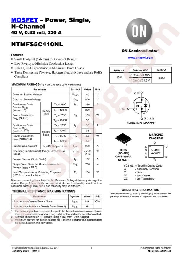 NTMFS5C410NLT3G