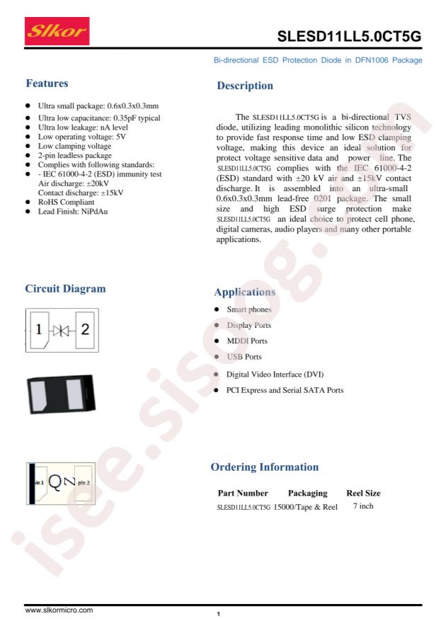 SLESD11LL5.0CT5G