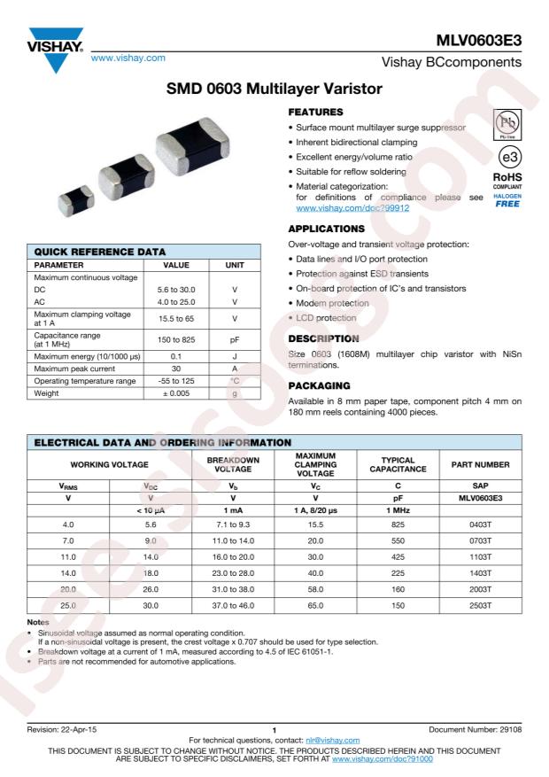 MLV0603E31103T
